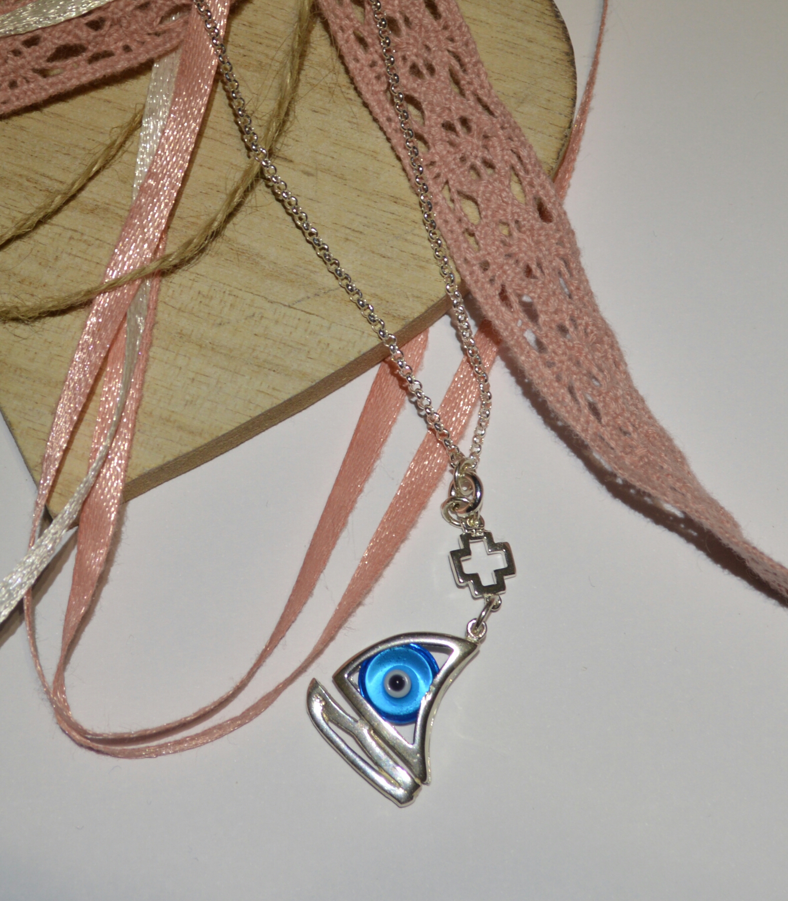 Little ship charm with sea-blue eye - Image 4