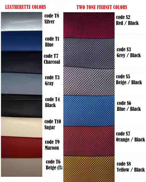 NET FABRIC | LEATHERETTE SIDES - Front Set (All the Combinations) - Image 42