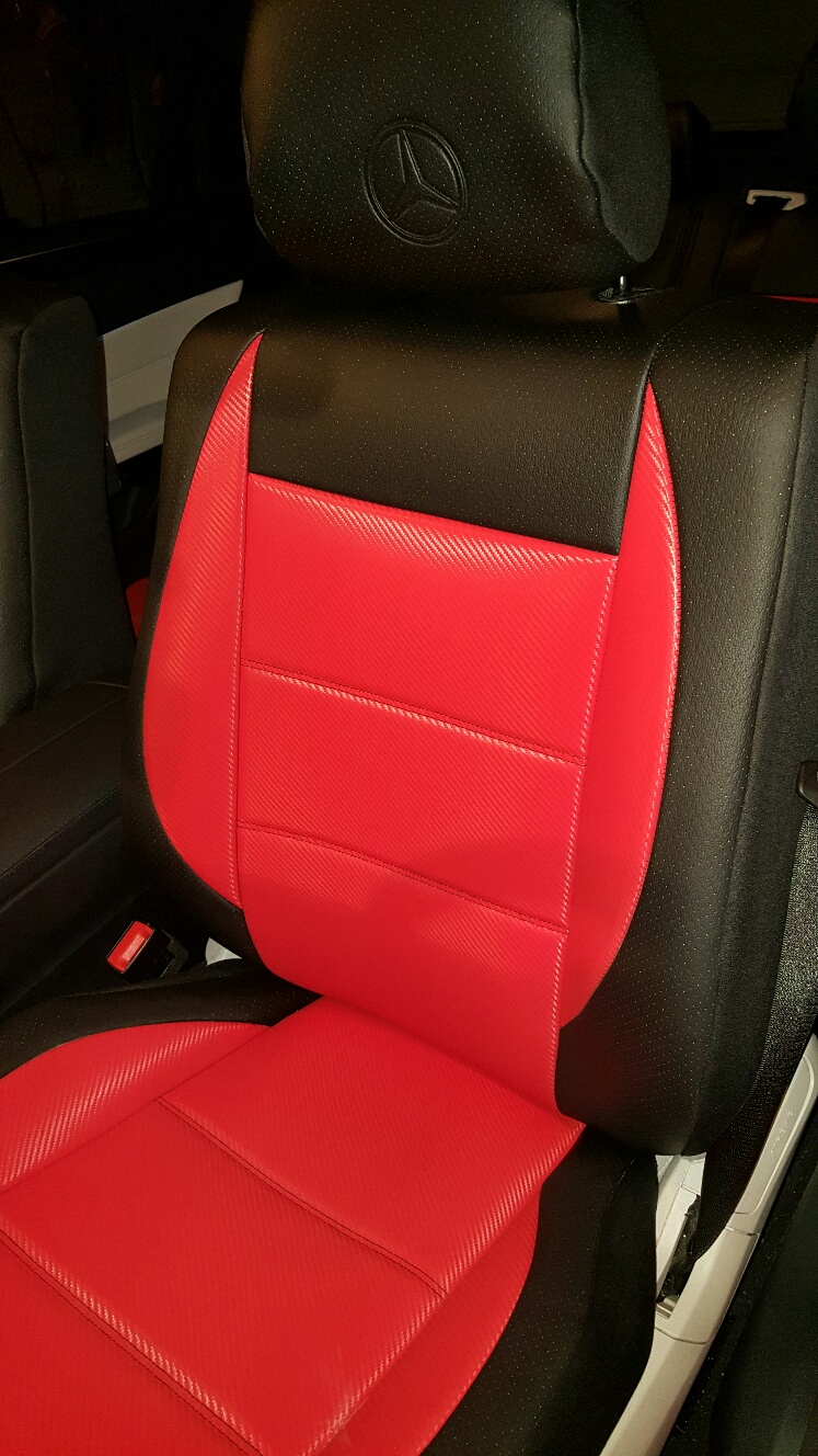 LEATHERETTE & CARBON-like fiber full covered CAR SEAT COVERS - Image 3