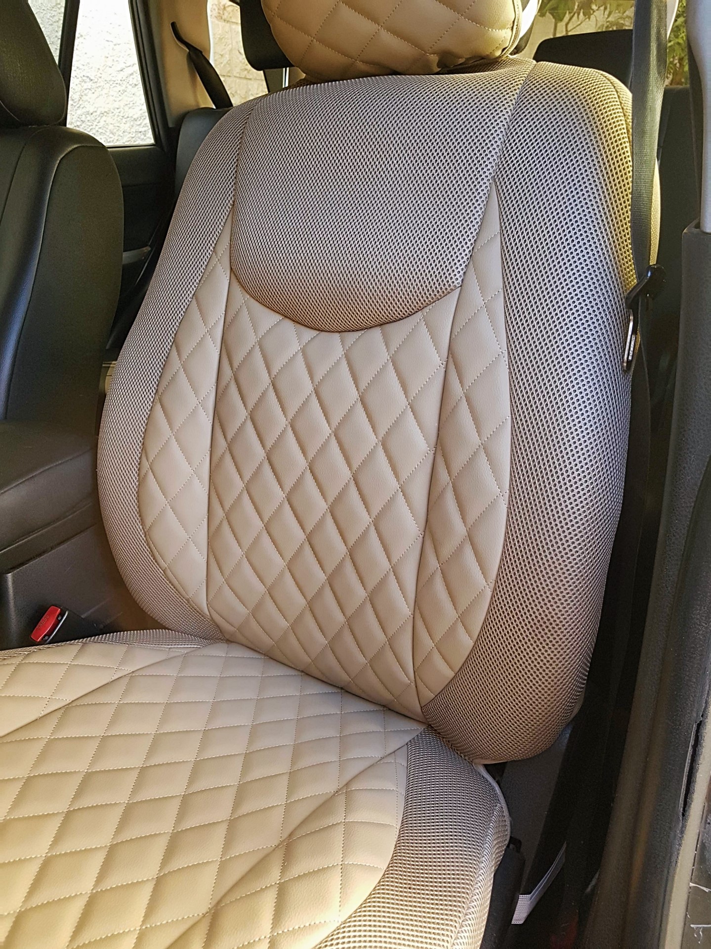 RHOMBUS LEATHERETTE | BEIGE - Front Set - Image 2